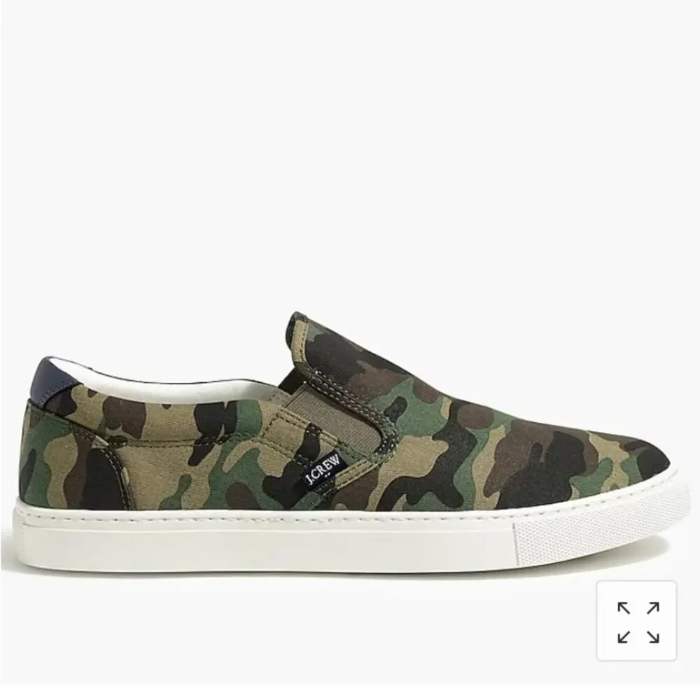 J.Crew camo Explorer camo canvas slip-on sneakers